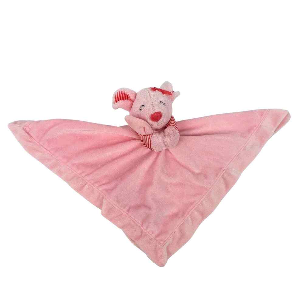 CARTERS Pink Mouse Lovey Rattle Security Blanket Satin Back Baby Girl Plush